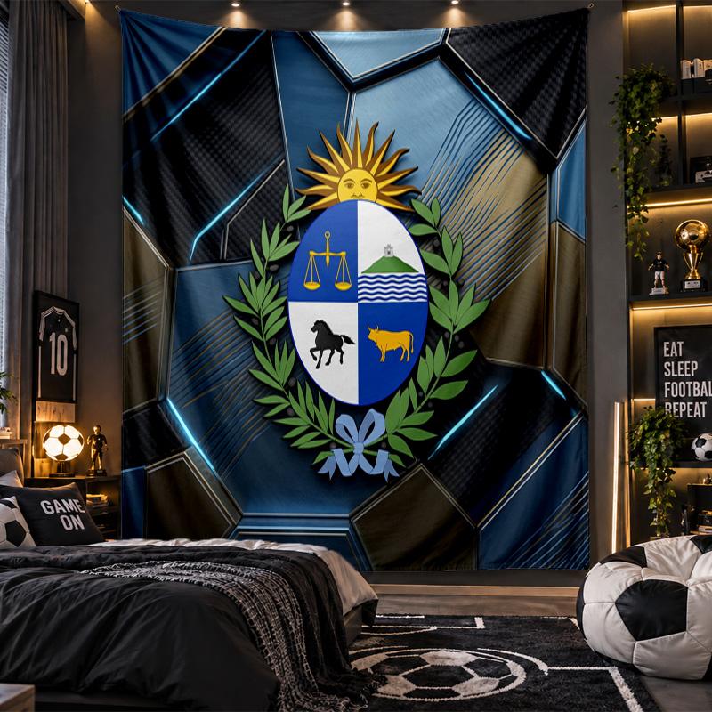 Wall Hanging Tapestry Uruguay Football Print Cloth for Living Room Bedroom Home Decor