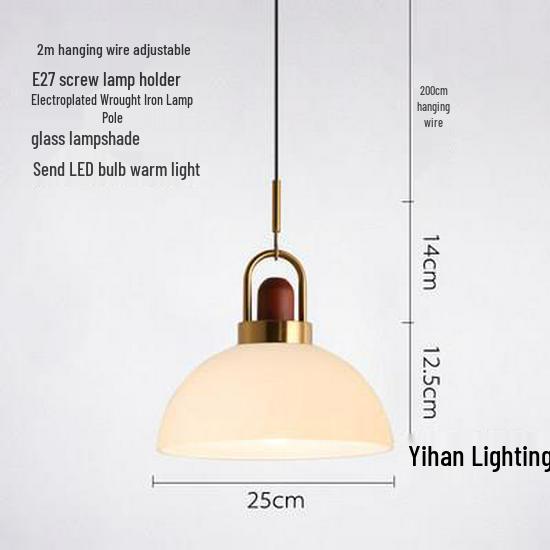 Nordic Modern Pendant Light – Minimalist Glass Fixture for Coffee Shops, Bedside, Bar Counters