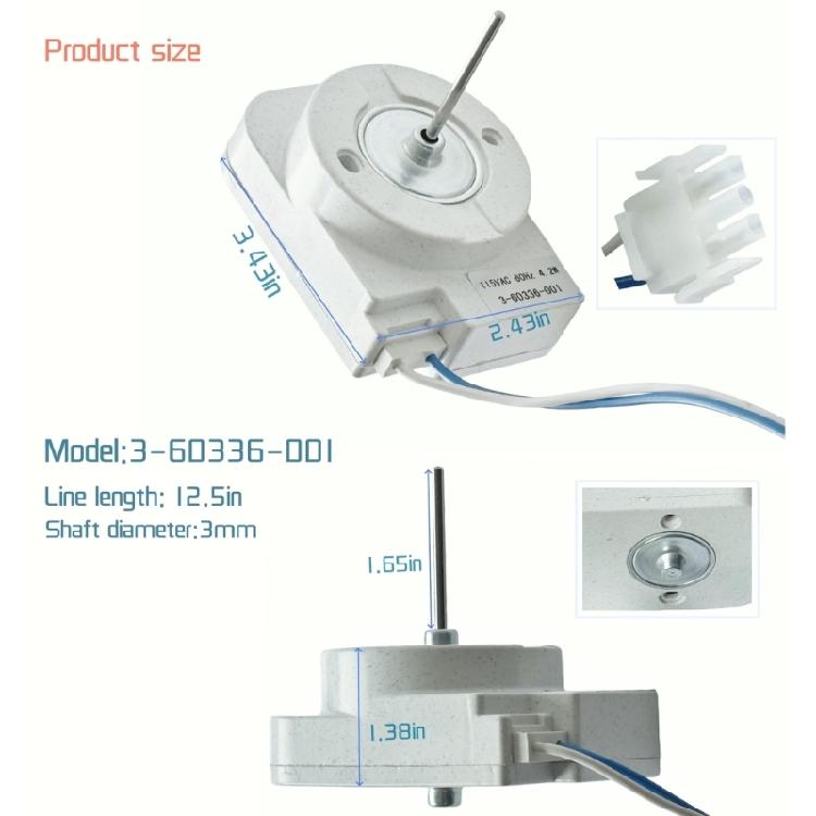 Professional Refrigerator Blower Motor Assembly For Replace 3-60336-001 Freezer Condenser Motor Easy to Installation