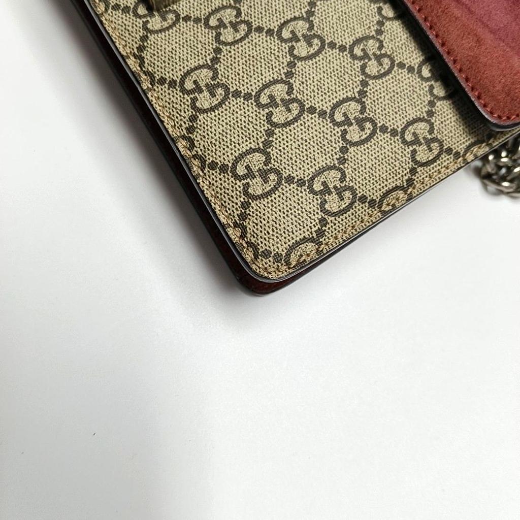 [Pre-Owned] Dionysus GG Blooms Tiger Head Buckle Logo Camellia Print Chain Canvas And Leather Crossbody Bag - Good #11IDHB9