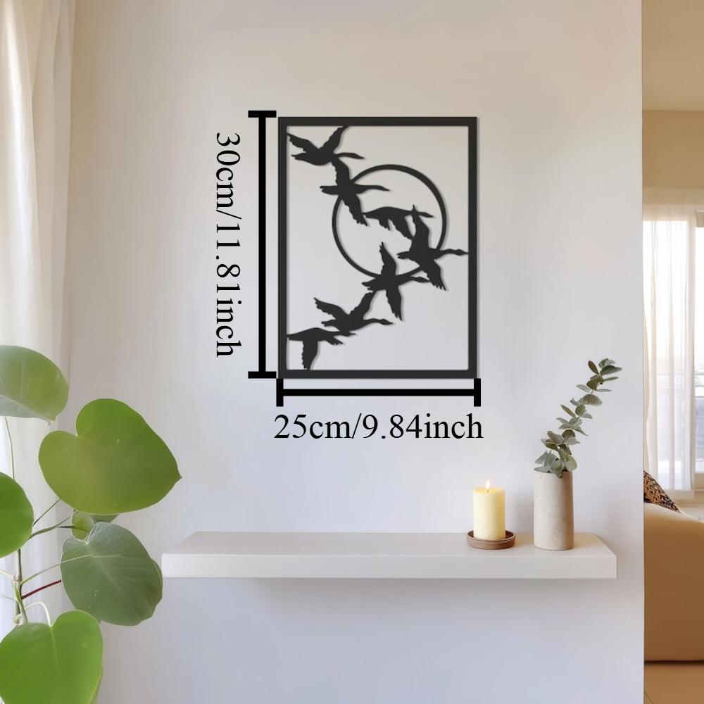 Metal Birds Wall Art, 3D Bird Silhouette Panel, Modern Nature Metal Decor, Wildlife Wall Hanging, Unique Gift 12in чёрный