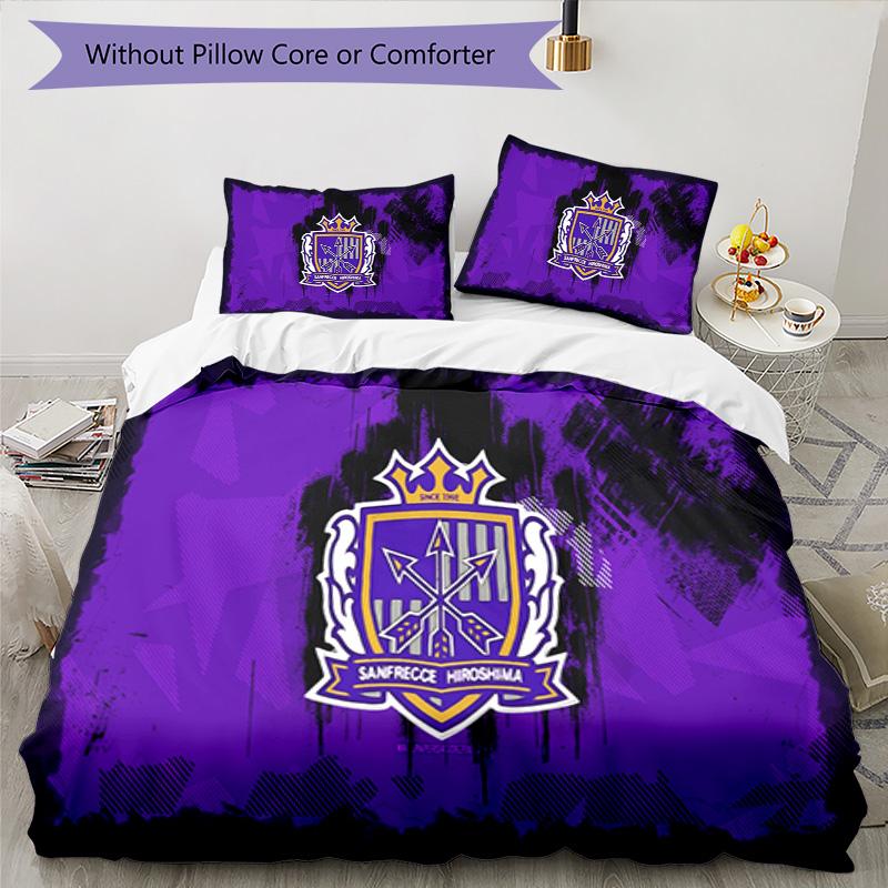 Sanfrecce Hiroshima Printed Pattern Duvet Cover Set – Includes 1 Duvet Cover and 2 Matching Pillowcases Bedroom Decor Christmas Gifts