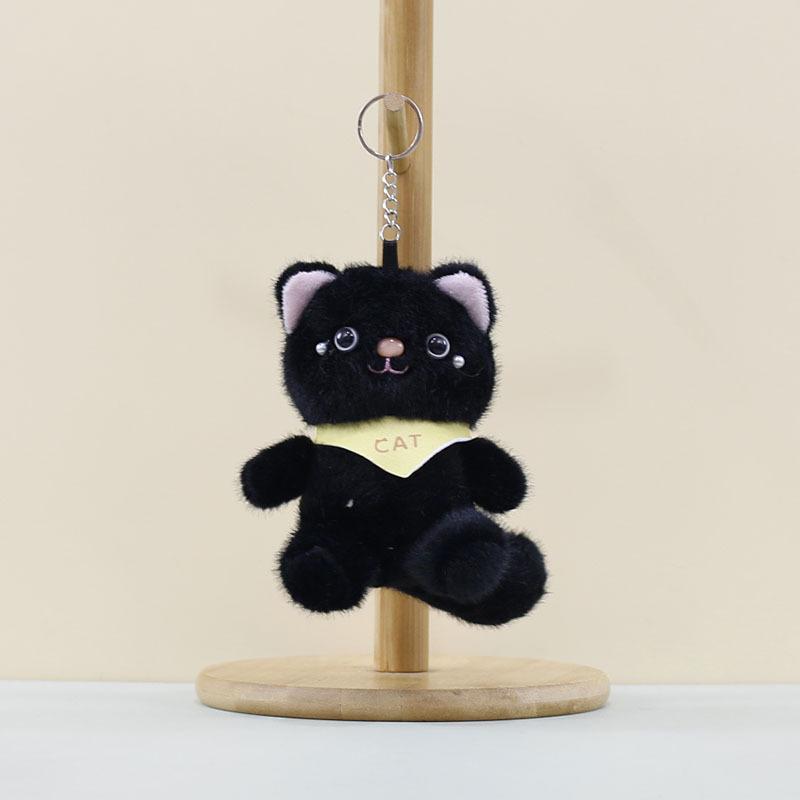 

Fluffy Cat Plush Keychain With Adorable Scarf Design Perfect For Lovers Cat Black Cat Scarf
