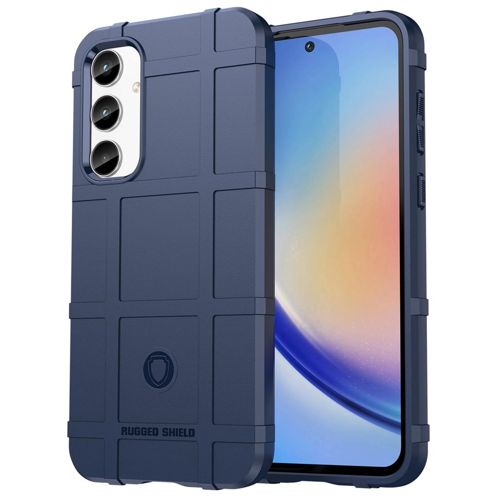 For Samsung Galaxy A35 5G TPU Phone Case Shockproof Cell Phone Cover with Square Grid Texture