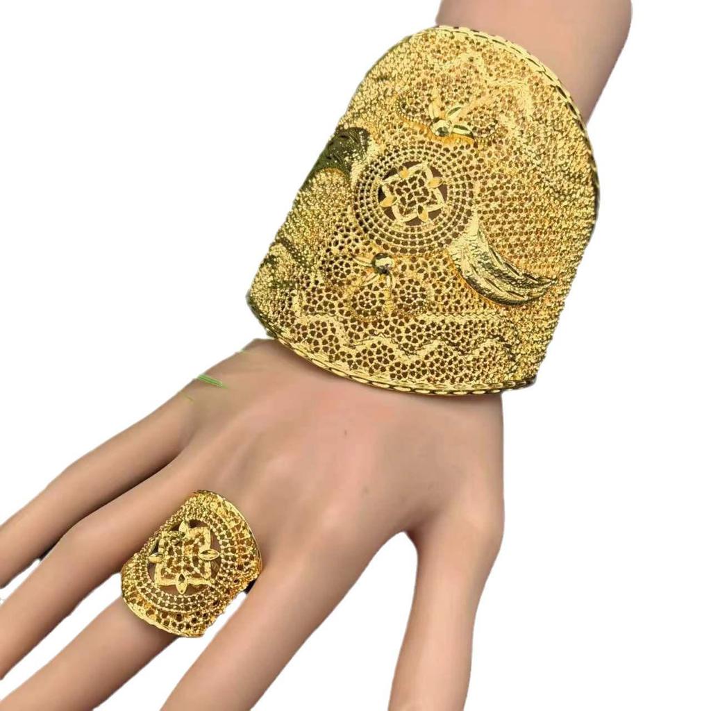 24K Gold Plated Bridal Bracelet for Women - Dubai and India Wedding Jewelry