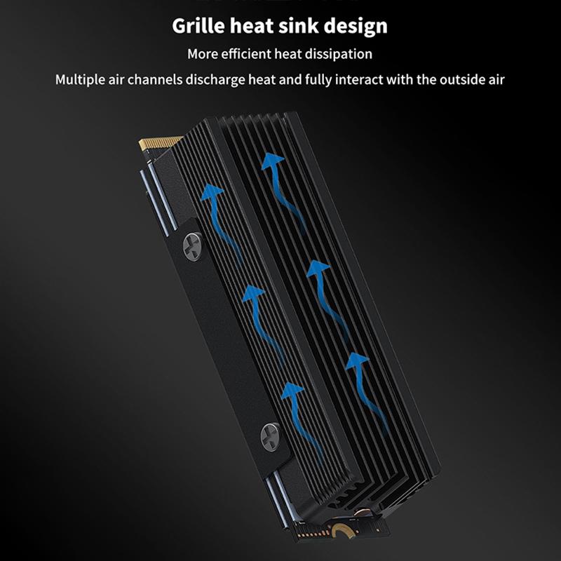 Ssd-V3 2280 M.2 Dual Heat Pipe Solid State Drive Nvme Grille-Type All-Aluminum Vest High-Efficiency Heat Sink Gaming Accessories