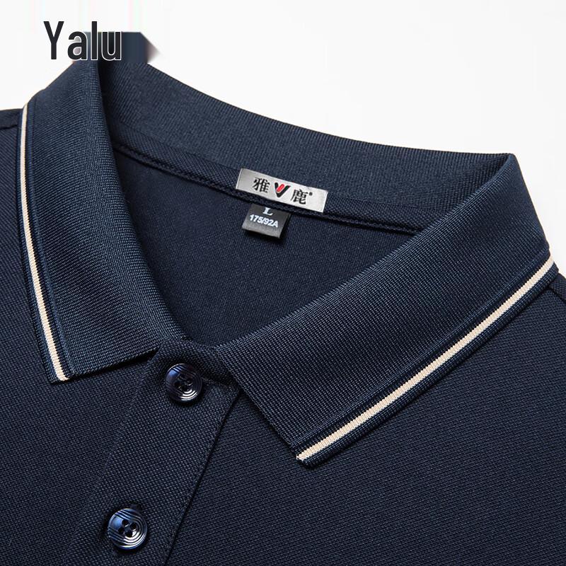 Yalu Men's Ice Silk Mulberry Silk Blend Polo T-Shirt