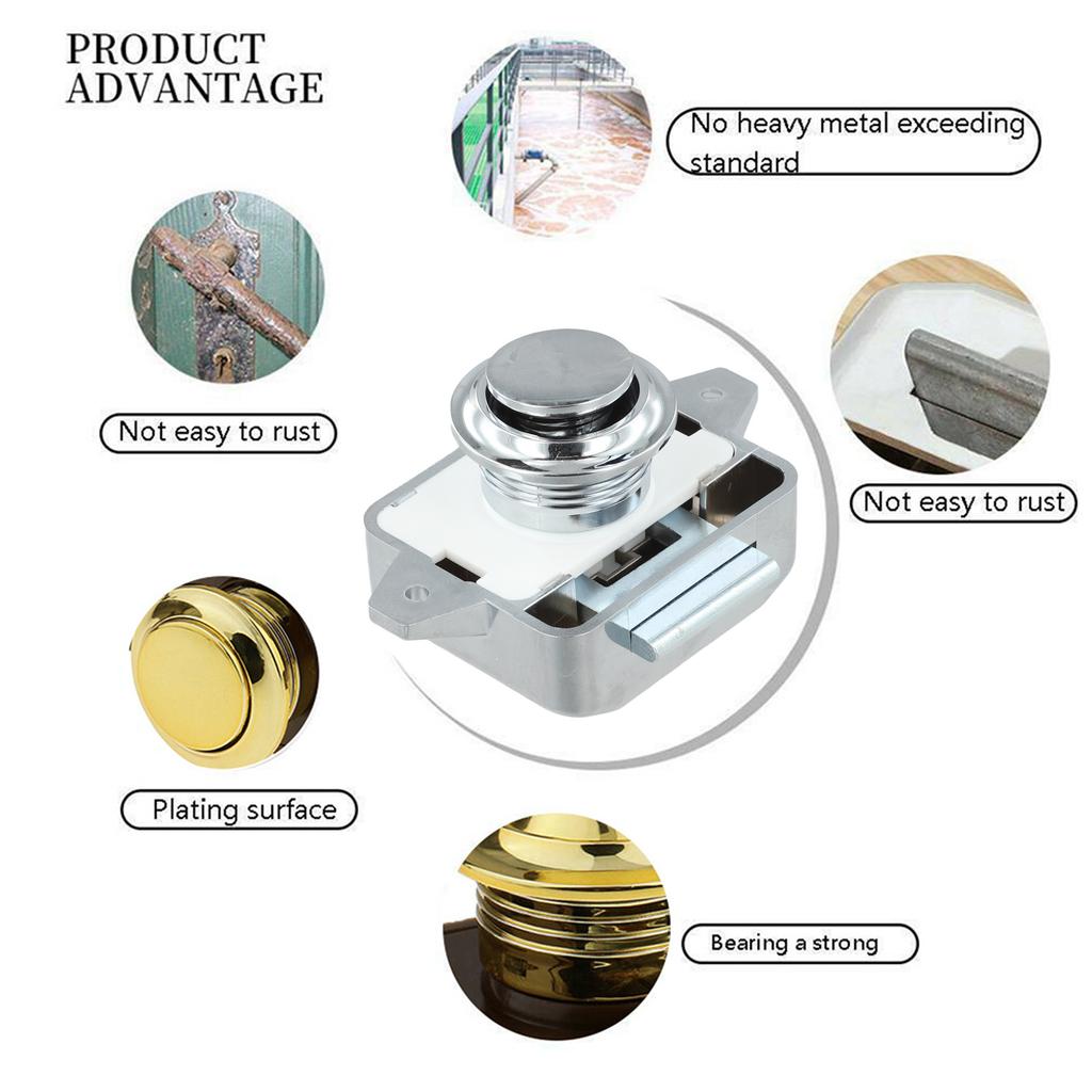 Camper Car Push Button Latch Push Button Catch Lock RV Caravan Boat Drawer Cabinet Door Catch Latch Knob Furniture