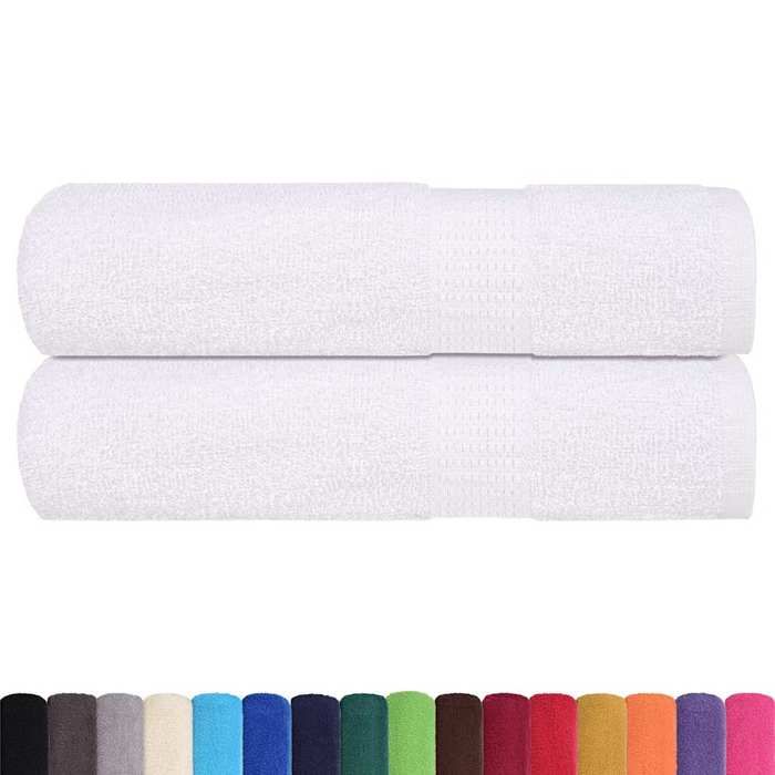 VidaXL Serviettes de douche 2 pcs blanc 70x140 cm 360 g/m² 100% coton, serviette, ensemble de serviettes de bain, serviette 136653