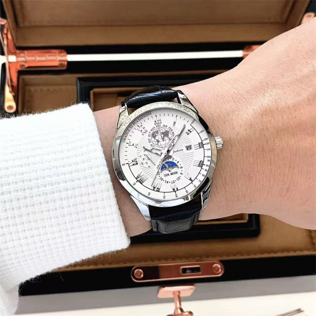 Orologio da Polso al Quarzo da Uomo Elegante: Design Moderno con Calendario, Funzioni Luminose e Precisione Meccanica per una Sofisticatezza Giovanile