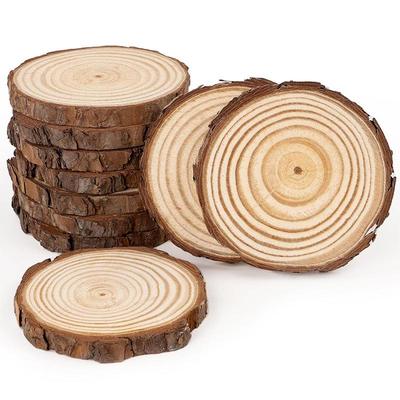 Rodajas Redondas de Madera para Proyectos de Bricolaje y Decoraciones - Hechas a Mano con Anillos de Crecimiento, Ideales para Pintar y Accesorios de Fotos