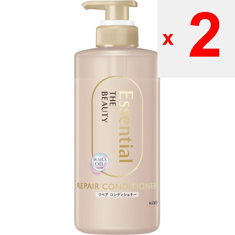 KAO Essential THE BEAUTY Haarstruktur Schönheits-Reparatur-Conditioner Pumpe 450mL ETSENSIAL Shampoo/Conditioner (Schadenspflege) Nach der Haarwäsche leicht einklopfen