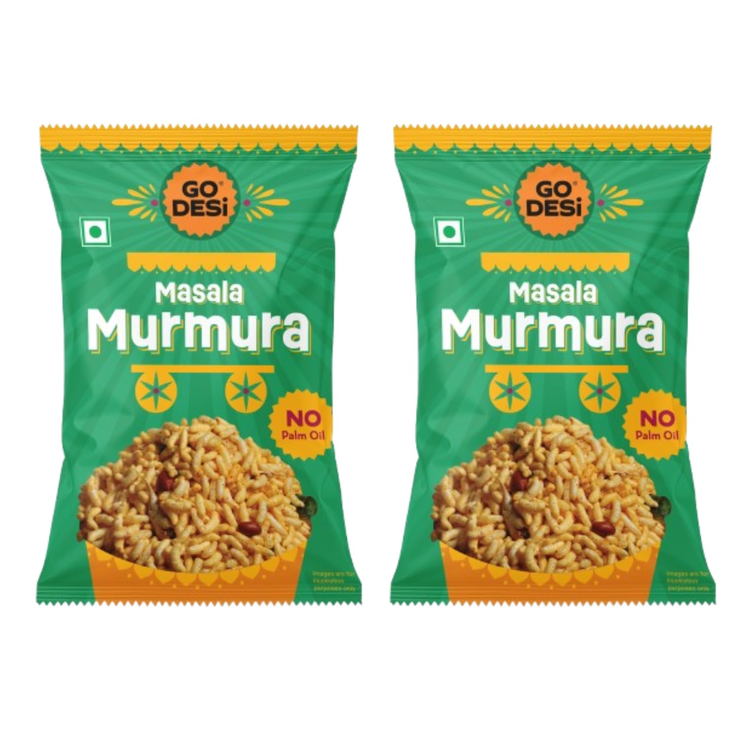 

GO DESi - Garlic Masala Murmura | No Palm Oil | Indian Snacks | Street Food | 100 gms | pack of 2