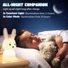 GGbingo Silicone Rabbit LED Night Light Touch Sensor Table Lamp Cute Animal Bedroom Decor Gift for Kids Baby Child Home
