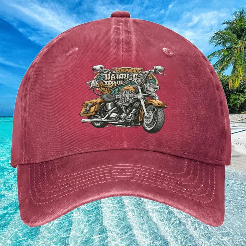 1pc  Davidson Motorcycle Cap  Adjustable Snapback Hat Featuring a Motorcycle Design Lightweight for All Seasons