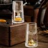 Chinese Baijiu Cup Crystal Glass Vertical Grain Design Small Alcohol Tasting Glass For Home Bar Gift Set Spirits