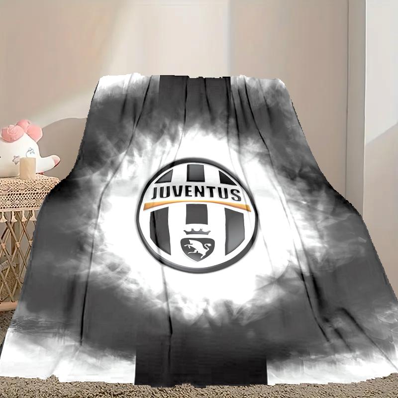 1 Stück pflegeleichte Juventus Fußballclub Decke, perfekt für Sofa, Bett, Zuhause, Reisen & mehr, warme & strapazierfähige bedruckte Decke