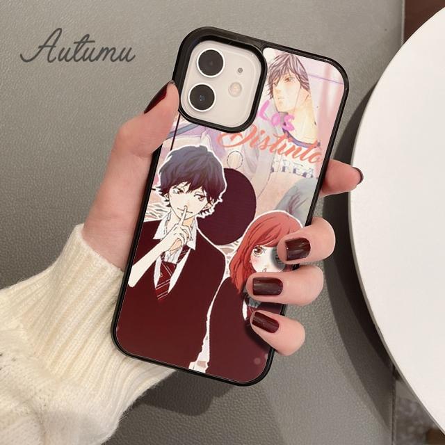 Pouzdro na telefon s motivem anime Ao Haru Ride Kiss pro iPhone 11 12 13 14 Pro Max mini X XR XS SE 2020 6S 7 8 Plus Samsung Galaxy S21 S22