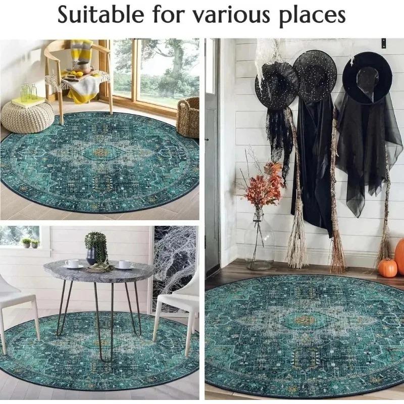 Round Purple Starry Sky with Gold Speckles Pattern Area Rug Dreamy Cosmic Print Carpet for Living Rooms Bedrooms Cozy Spaces