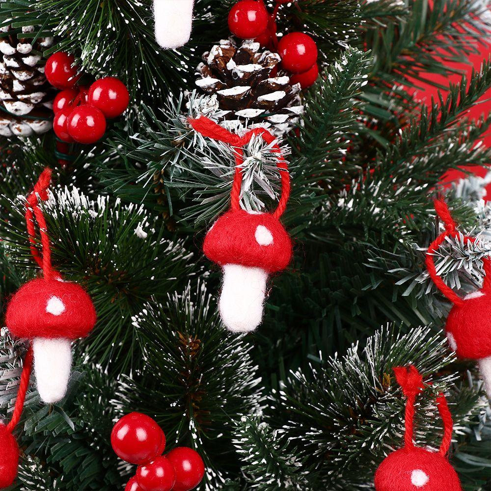 DIY Wedding Holiday Xmas Tree Felt Mushroom Hanging Ornament Christmas Mushroom