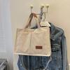 Korean Style Corduroy Tote Bag Simple Cloth Handbag Cute Canvas Shoulder Bag  Women