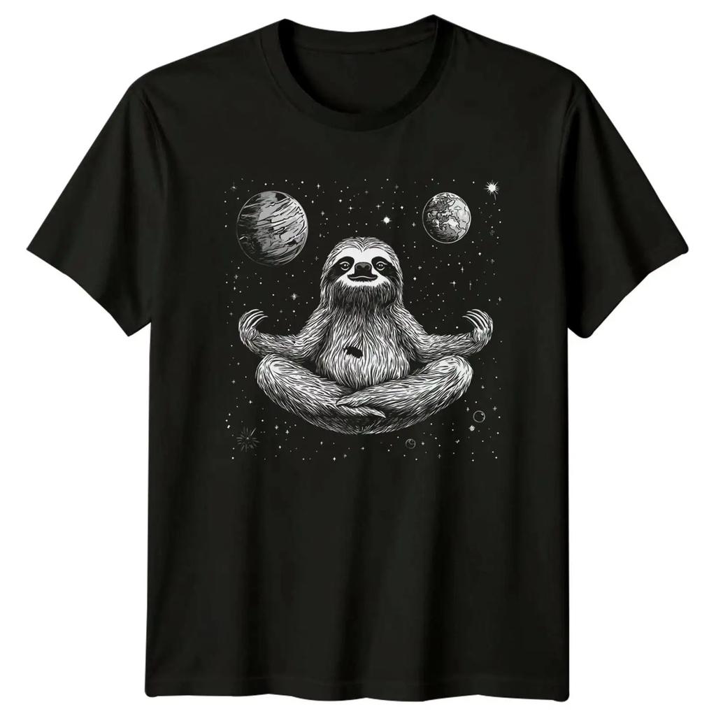 Sloth Meditating Zen Yoga T Shirt Space Animal Birthday For Him Vintage Designer Clothes Streetwear Stylish Versatile