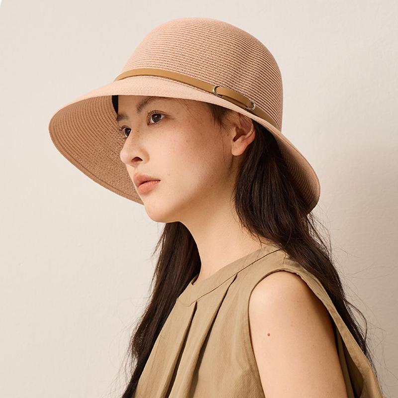 Straw Hat Women's Folding Breathable Fisherman Hat Large Brim Sun Hat