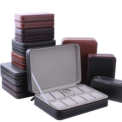 2/4/8/10 Slots PU Leather Watches Simple Organizer Box Travel Storage Bag Pouch Double Layer Watch Band Organizer Holder Case