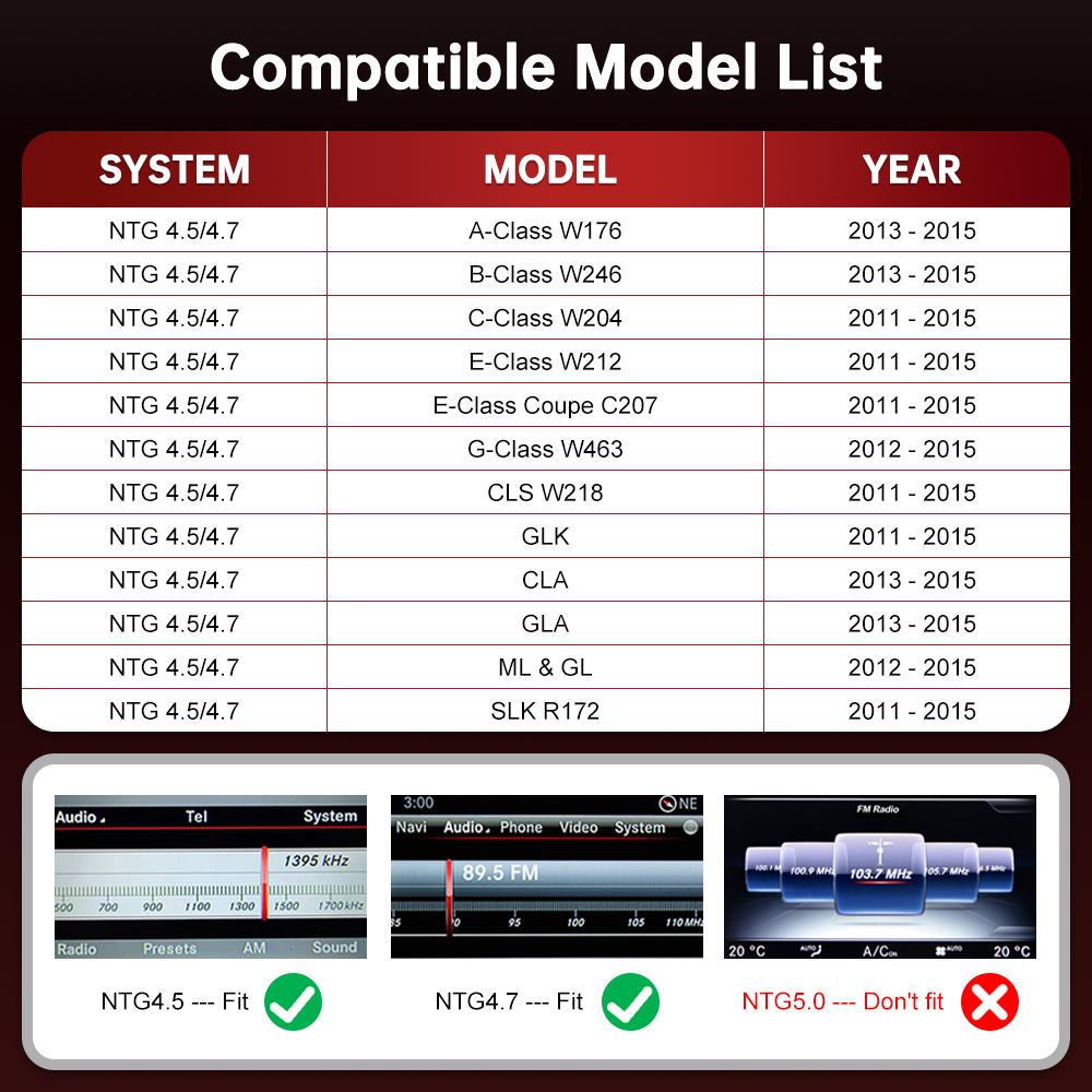 Road Top NTG4.5 NTG4.7 Wireless CarPlay for Mercedes Benz W176 W246 W204 W212 C207 W463 CLS218 GLK CLA GLA ML GL SLK R172
