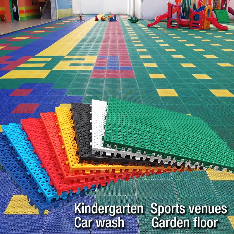Bathroom Splicing Mats Grid Waterproof Suspension Kindergarten Sports Floor Car Wash Balcony Garden Swimming Pool Plastic Tile