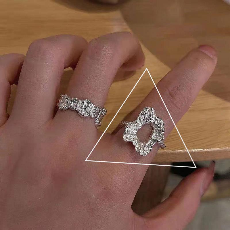 

Стильное уникальное геометрическое кольцо из серебра 925 пробы, модный легкий элегантный аксессуар для женщин