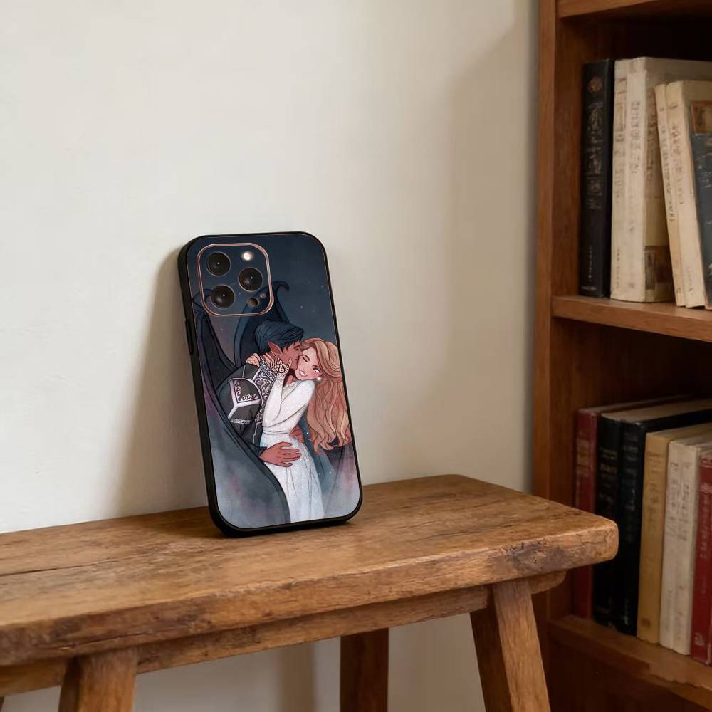 Acotar A Court of Mist and Fury Phone Case For iPhone 17,16,15,14,13,12,11 Plus,Pro Max,XS,Soft Silicone Black Cover