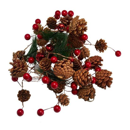 Lichterkette Energiesparend Strahlungsfrei Kupferdraht Tannenzapfen Lichterkette für Zuhause