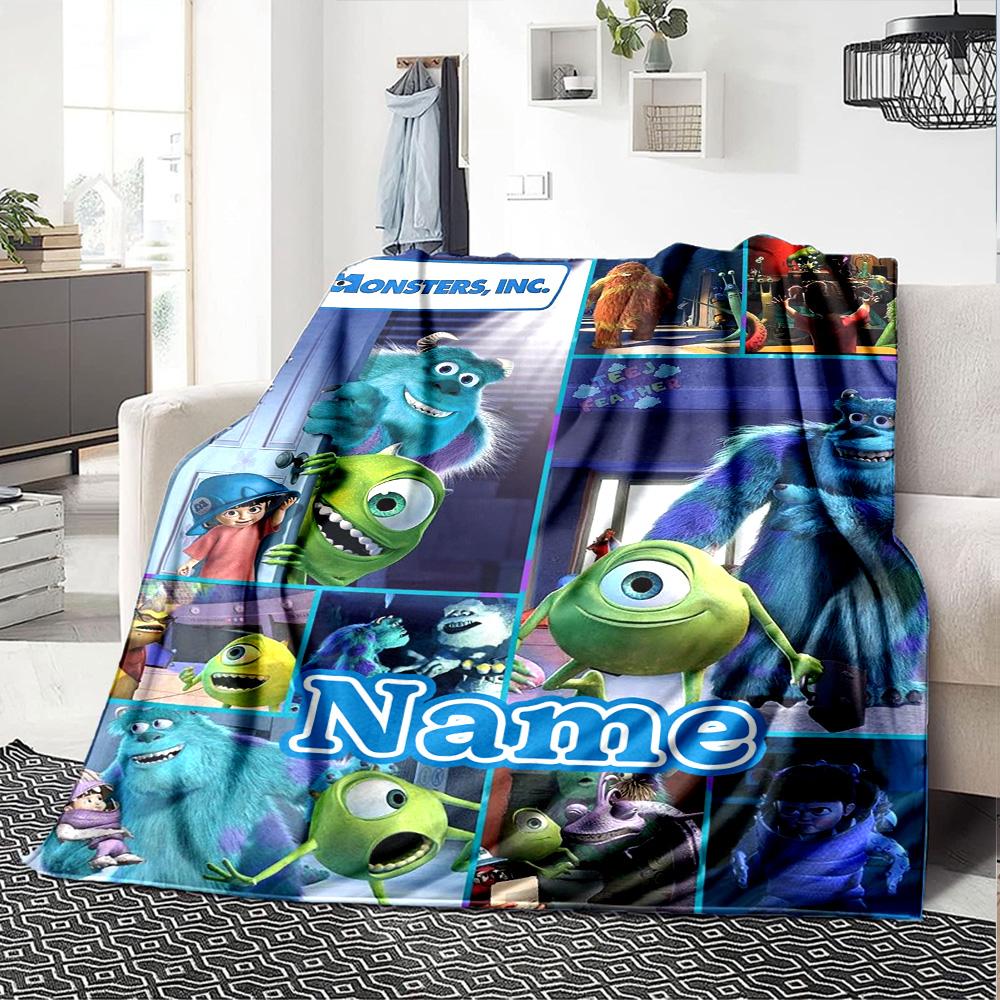Benutzerdefinierter Name Monster AG Abenteuer Flanell Decke für Super Weiche Niedliche Komfort Decke für Reise Bettwäsche Couch Sofa Decke