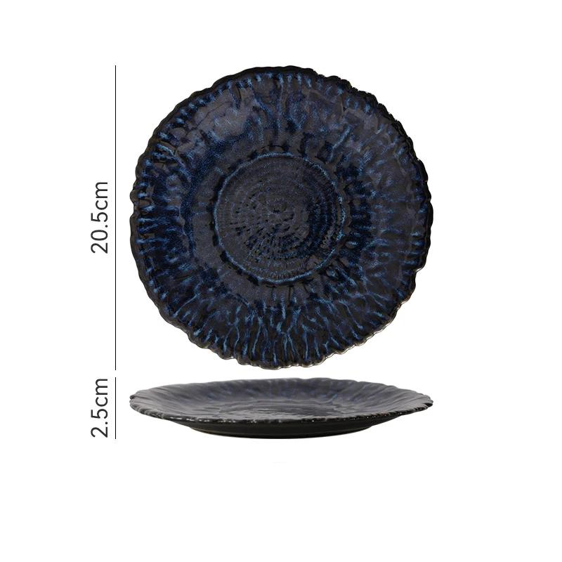 

Креативные ретро нестандартные керамические тарелки легкая роскошная ресторанная тарелка для стейка салата изысканные вкусные блюда бытовая посуда