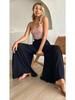 2025 European & American Women's High-waisted Long Wide-leg Summer Culottes with Elastic Waistband