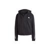 New Future Icons 3 Stripes Full Zip Hoodie Sweatshirt Women's Black IN9475