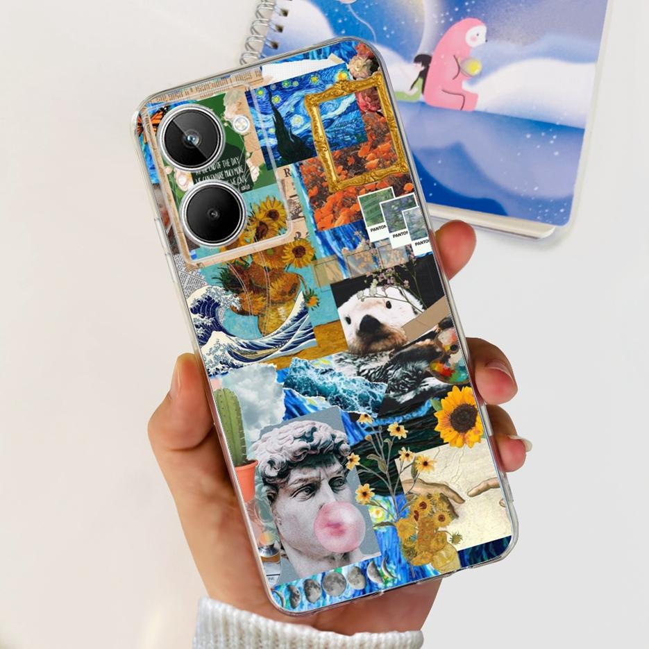 For Realme 10 4G Case Colorful Painted Cover Soft Silicone Phone Case For Realme 10 Pro Plus Realme10 Pro+ Back Cover Coque Capa