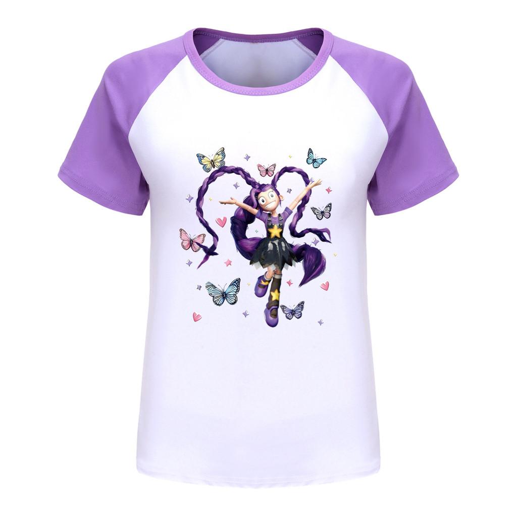 5599 Kinder Mädchen Lily Lovebraids Anime Print Raglanärmel T-Shirt Top