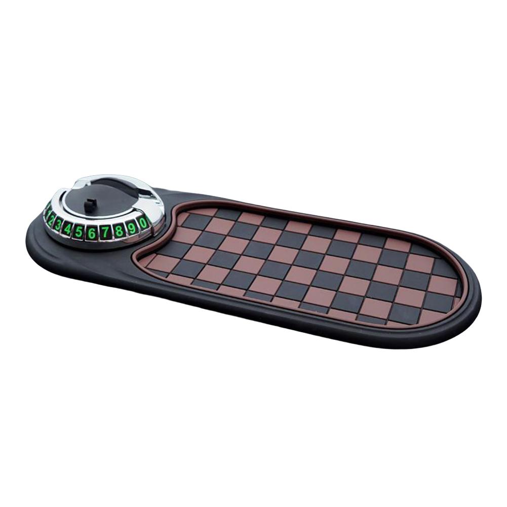 Multifunctional Car Anti-Slip Mat Mobile Phone Holder Car Dash Grip Pad Car Dashboard Storage Parking Number Plate