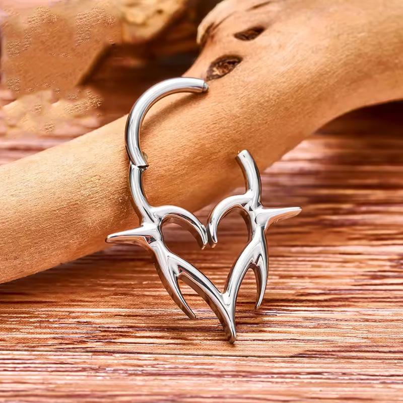 G23 Titan Fischgräten Nasenring & Ohrklemme Ohrring F136