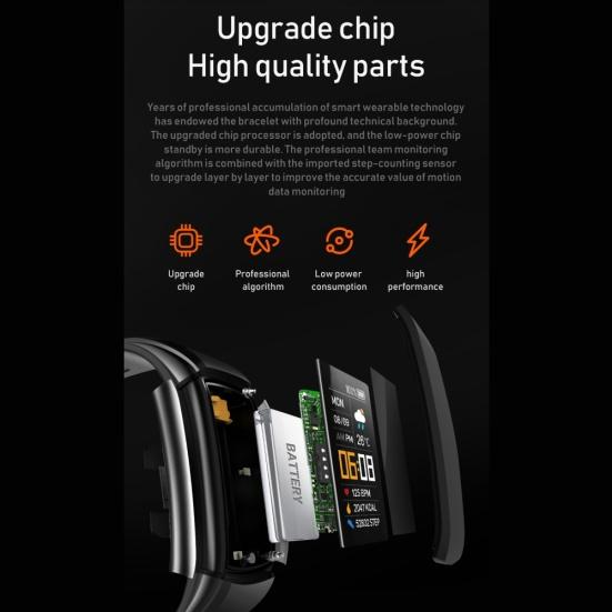 C5S Bluetooth-compatible Waterproof Heart Rate Sleep Monitor Fitness Sports Smart Bracelet