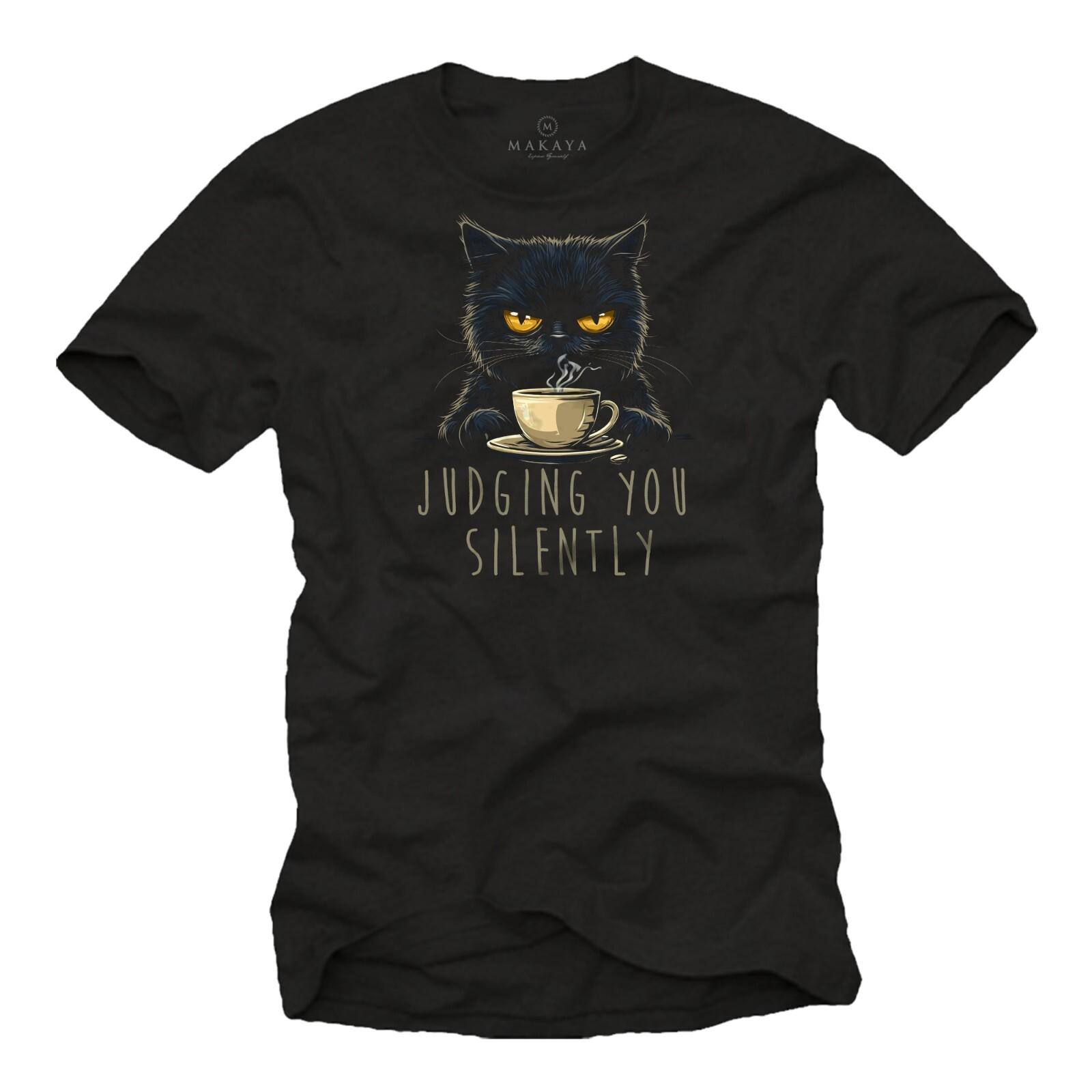 Mens Funny Cat Slogan Humorous Design T-Shirt For Cat Lovers- L