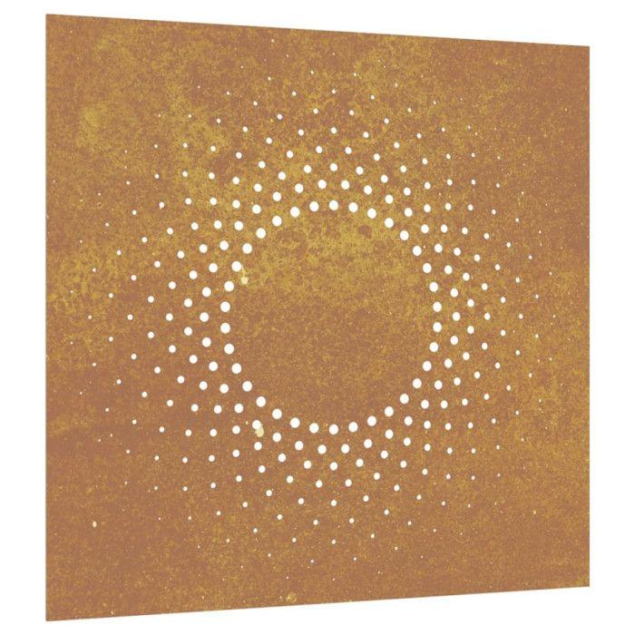 VidaXL Garden Wall Decoration 55x55 Cm Corten Steel Sun Design 824491