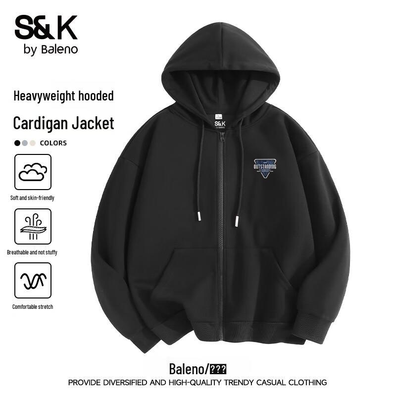 Baleno Men's S&K Series Loose Fit Hooded Knit Cardigan