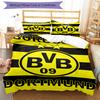 3pcs Borussia Dortmund Bedding Set Duvet Cover Closure Includes 1 Duvet Cover & 2 Pillowcases, Soft and Comfortable for All Seasons.