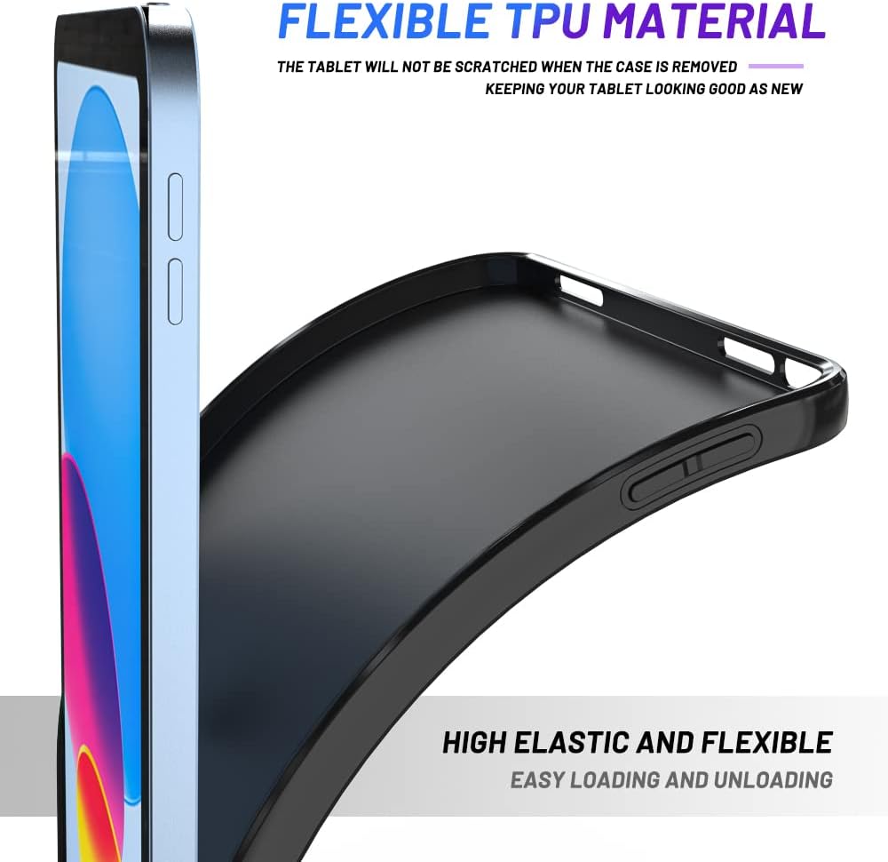 Weiche Hülle für iPad 10. 11. Generation A16 10,9'' 11'' Flexible Silikon TPU Schwarze Schutzhülle Rückseite