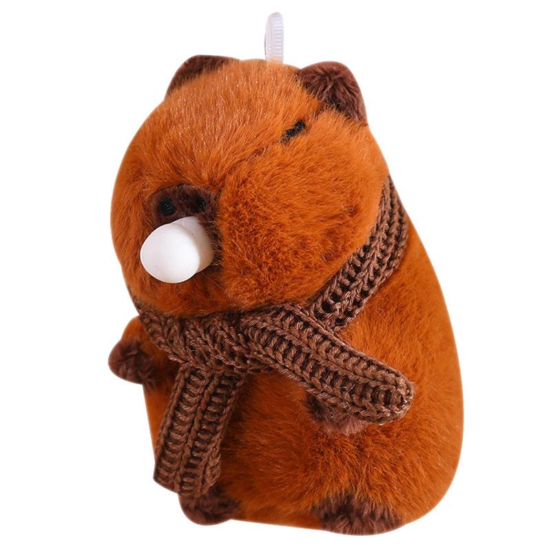 Poppova Kapibala Capybara Plush Pendant Funny Pinch Le Unzipped Doll Schoolbag Hanging