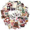 35-70pcs Retro Travel Lifestyle Stickers Aesthetic Decals For Laptop Phone Fridge Luggage Water Bottle Stationery Stickers