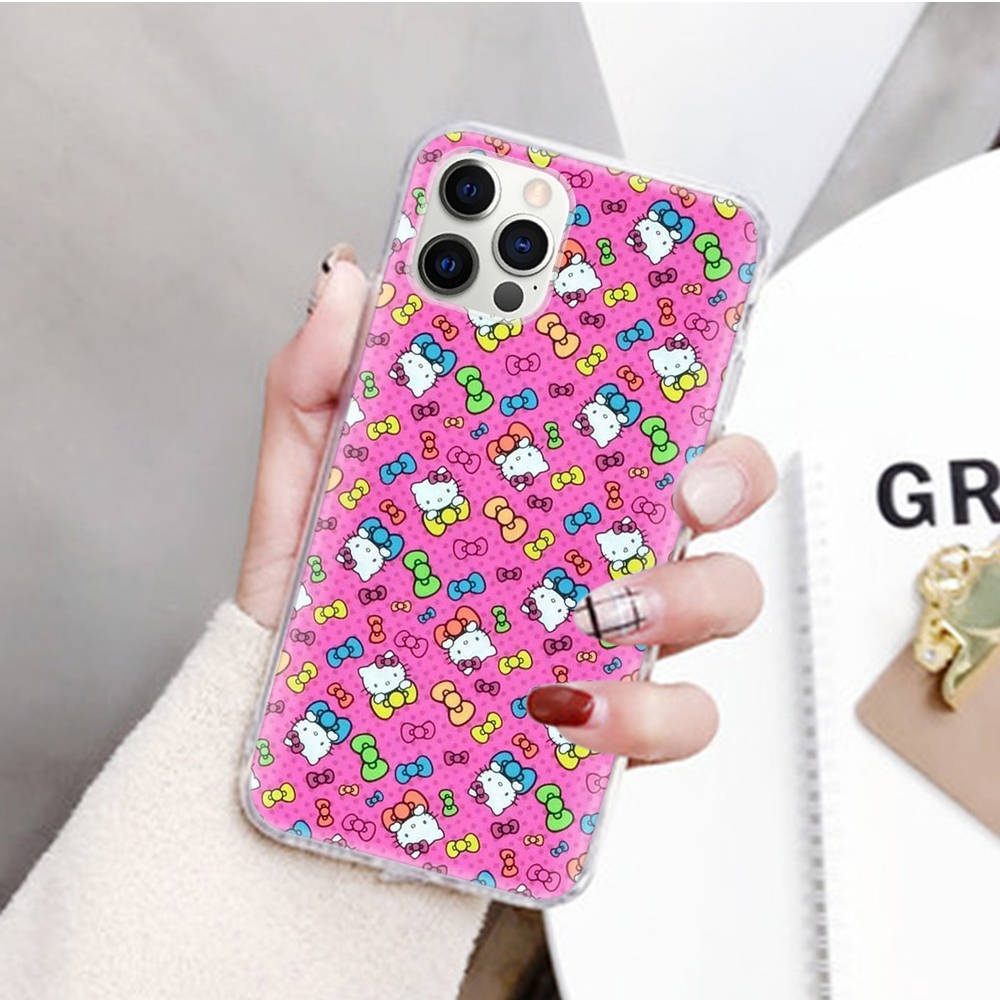 JZ21 Lovely Cartoon Hello Kitty dėklas, skirtas Samsung A04 A14 A23 M33 M53 Realme 10 9 C35 C55 VIVO Y02 X80 Infinix Hot 30 Note 11 Tecno Spark 8P Pro